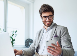 Business Man in Front of a Computer