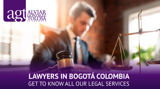 Lawyer in Bogot Colombia, With Balance and Gavel in Front